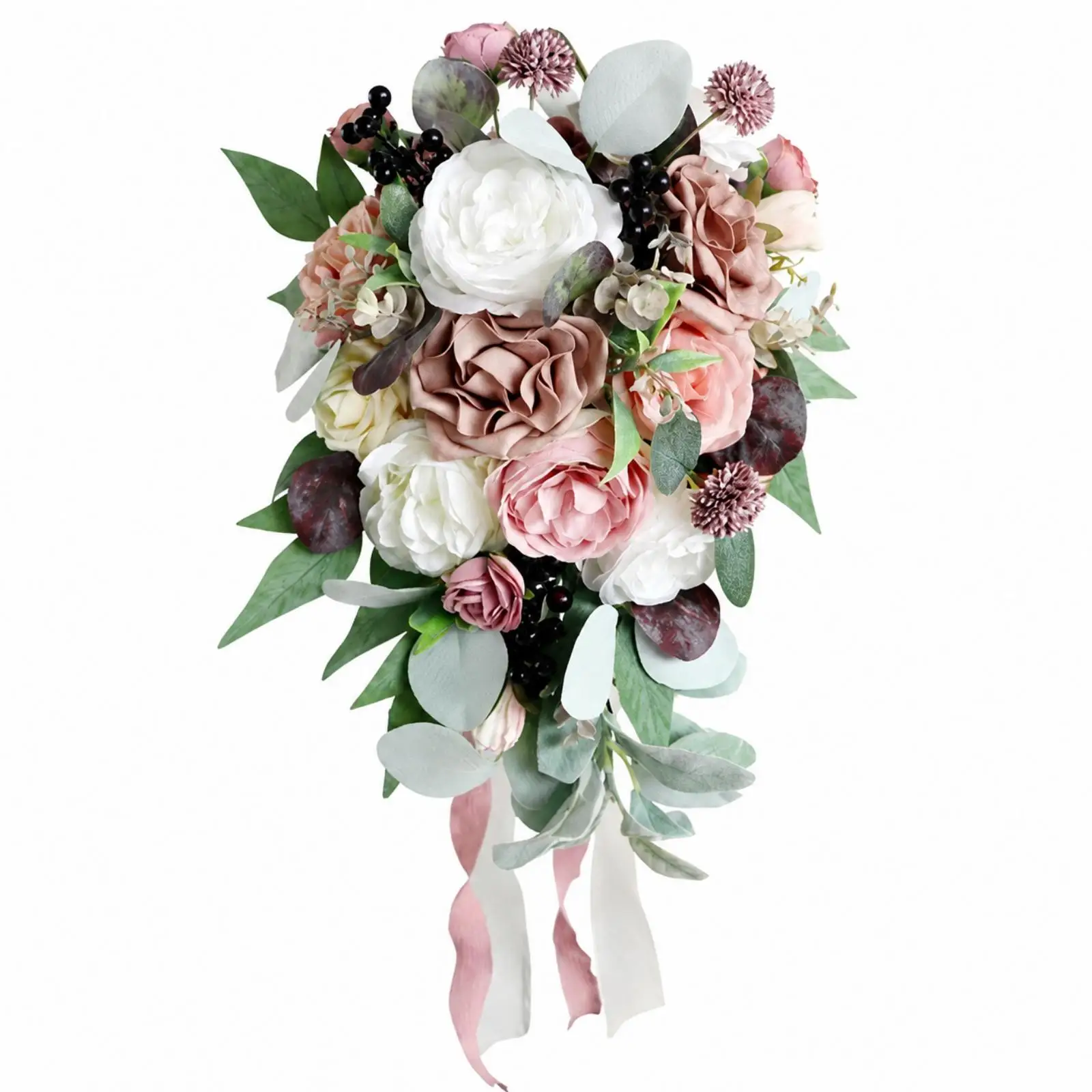 silk-flower-cascade-wedding-bouquet-dusty-pink-with-eucalyptus-foliage-for-bridal-photography-and-reception-decor