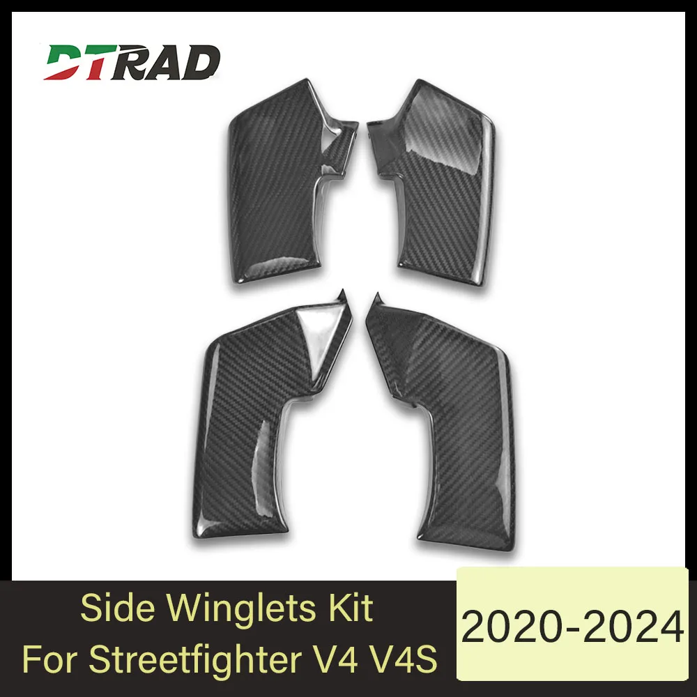 For Ducati Streetfighter V4 V4S 2020 2021 2022 2023 2024 Upper Lower Winglets Carbon Fiber Fixed Wing Kit Motorcycle Parts