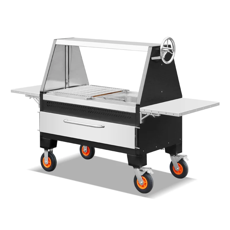 Adjustable Height Stainless Steel Outdoor Charcoal BBQ