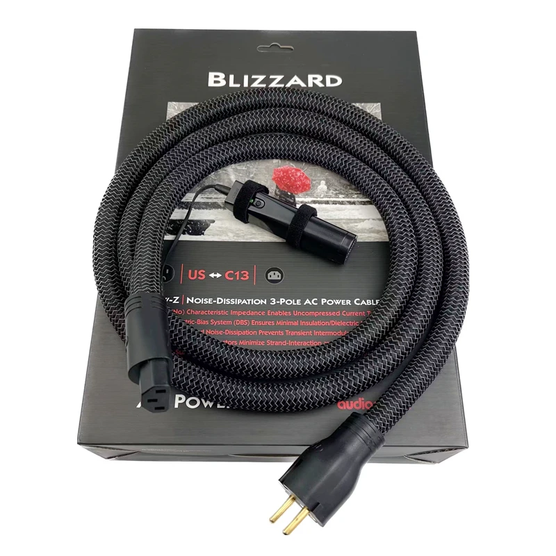 Blizzard High-Purity True-Concentric Power Cord US / EU Schuko Power Plug HiFi Audio AC Power Cable with 72V Battery