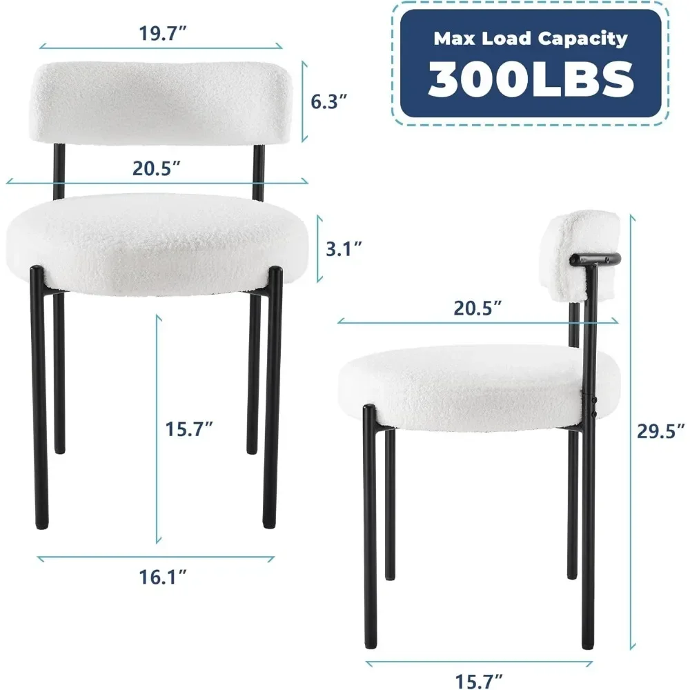 Chaises de salle à manger avec pieds en métal, chaises de salle à manger de cuisine, chaises de salle à manger modernes Mid-Century