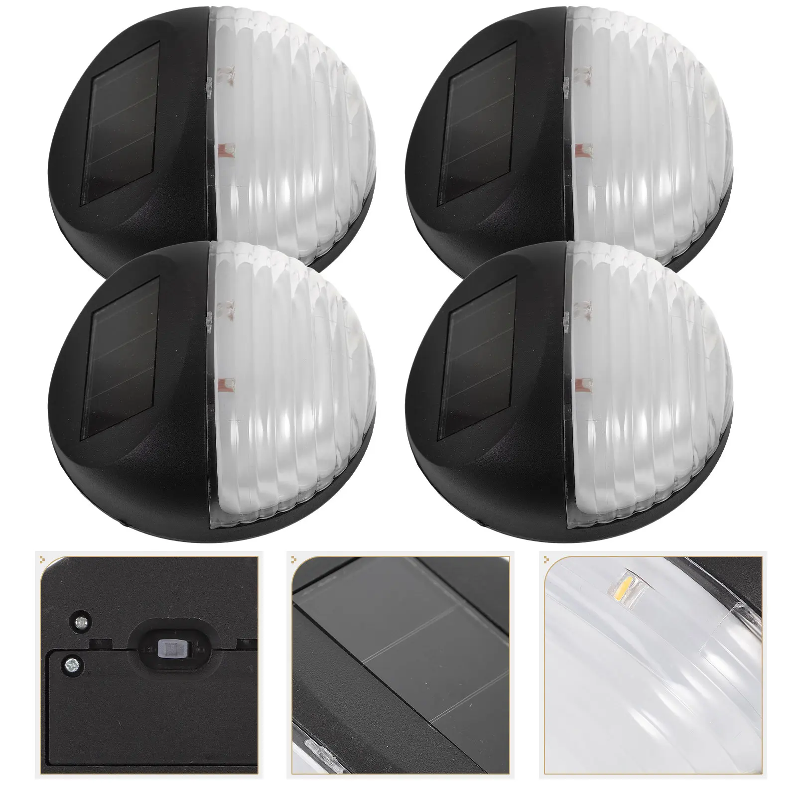 

4Pcs Solar Pathway Light High Brightness LED Solar Powered Outdoor Waterproof Garden Stairs Fence Lamp Pathway Light