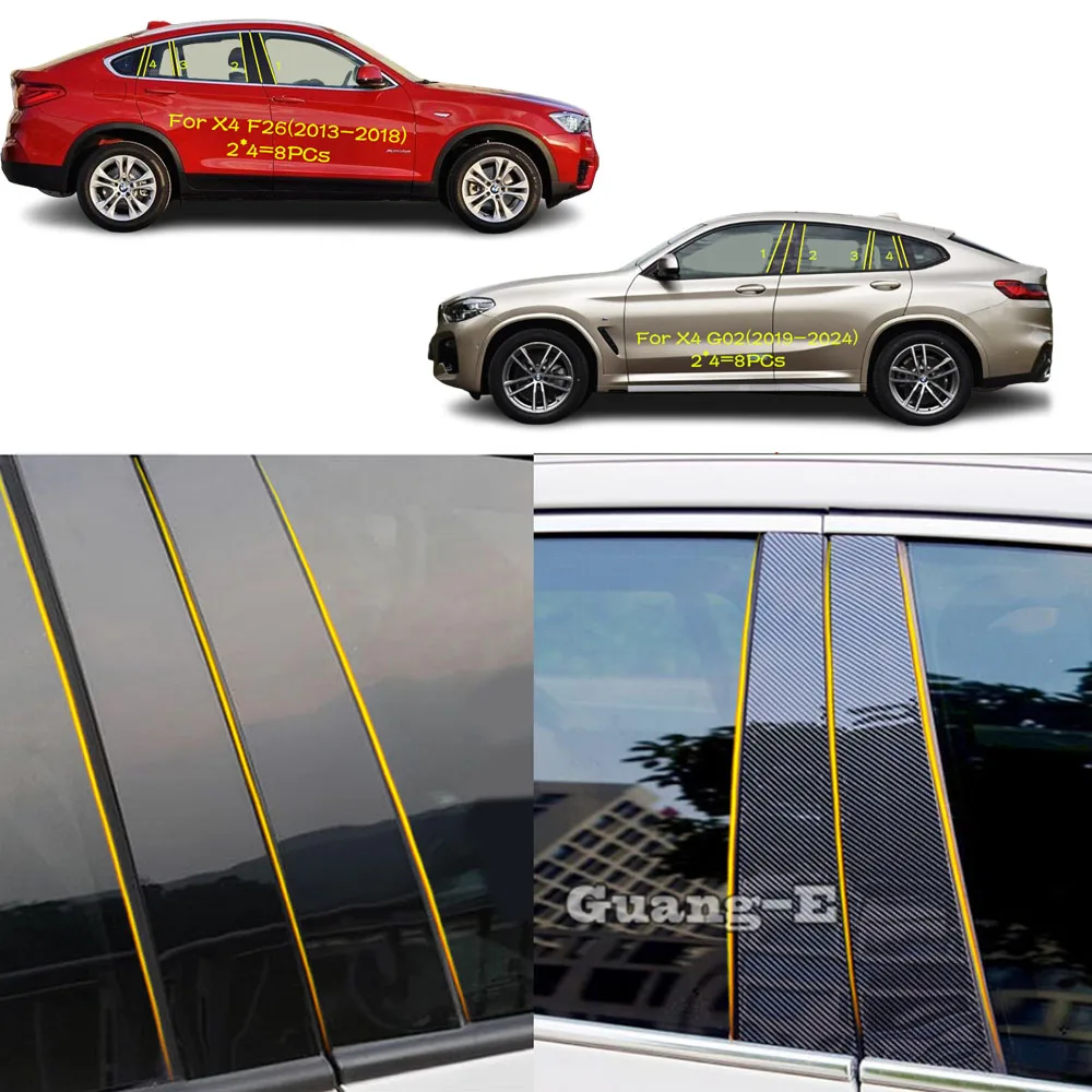 

Автомобильный ПК, материал, крышка стойки, отделка двери, окно, молдинг, наклейка для BMW X4 Xdrive F26 G02 2013 2014 2015 2016 2017 2018-2024