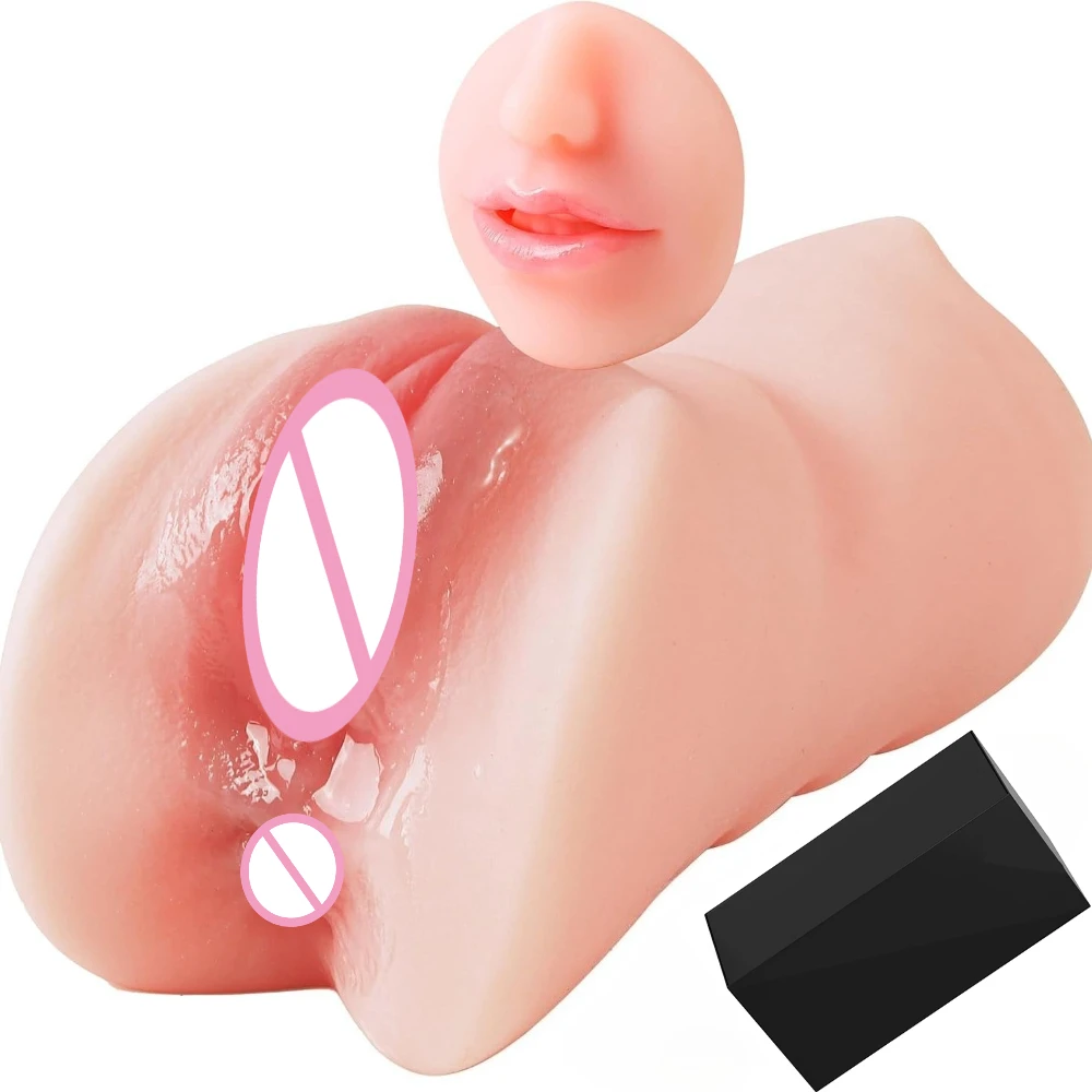 Super Realistic Vagina 3in1 Male Masturbator Blowjob Anal Sex Masturbation Cup Erotic Sex Toys for 18+ Men Portable Pocket Pussy