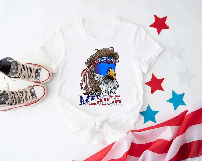 Eagle Merica Shirt, Merica Mullet Eagle Shirt, American Eagle, American Flag