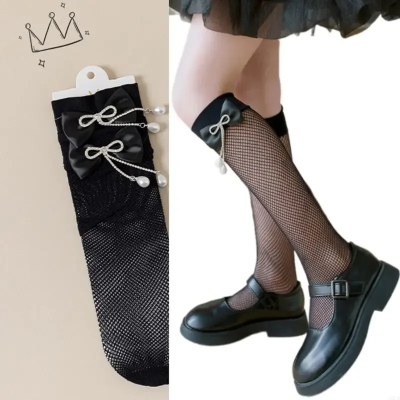 

Дышащие носки для девочек выше колена, дизайнерские чулочно-носочные изделия, декоративные носки с бантом, штабелируемые для