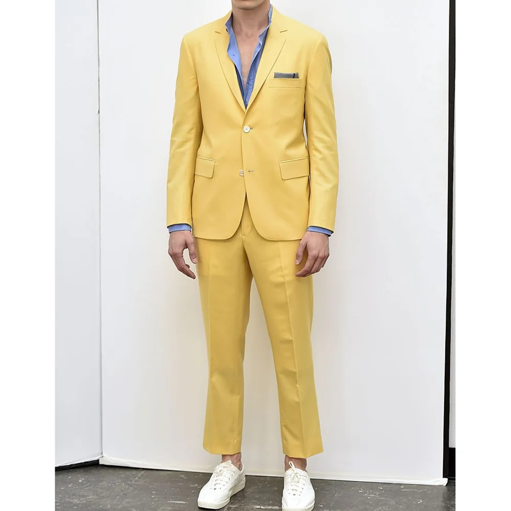 

2025 Summer New Style Men's Suits 2 Pieces Jacket Pants High Quality Business Casual Office Formal Male Suit