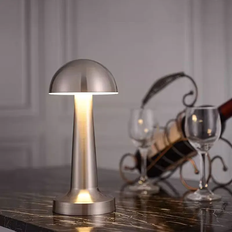 Round Headed Retro Table Lamp Metal Touch Decor for Bar Coffee Table Restaurant Decor Light Desk LED Rechargeable Night Lights image 2