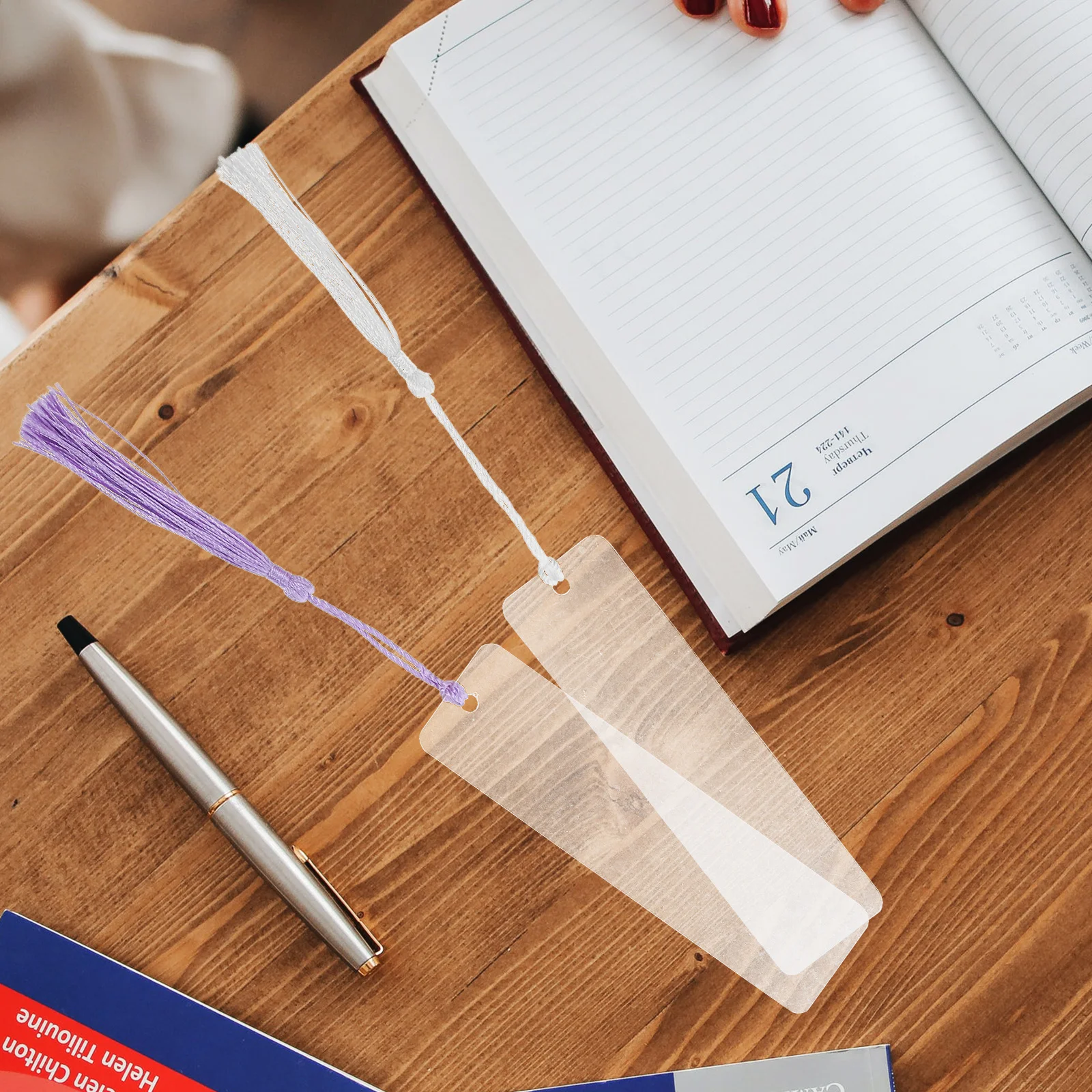 1 Set Of Acrylic Tassel Bookmarks Clear Blank Diy Bookmark Blanks Bulk Rectangular Transparent Page Markers For Craft Lovers