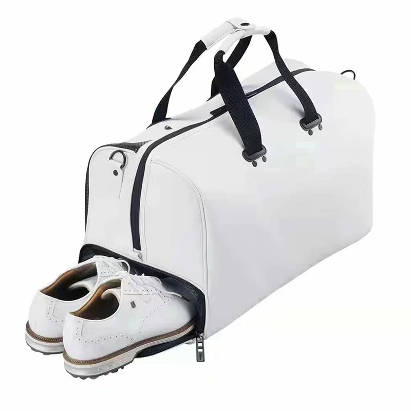 Men Handbag Golf Bag PU Waterproof Clothing Bag Large Capacity Independent Shoe Area Sports Bags Boston Bag 45*25*27