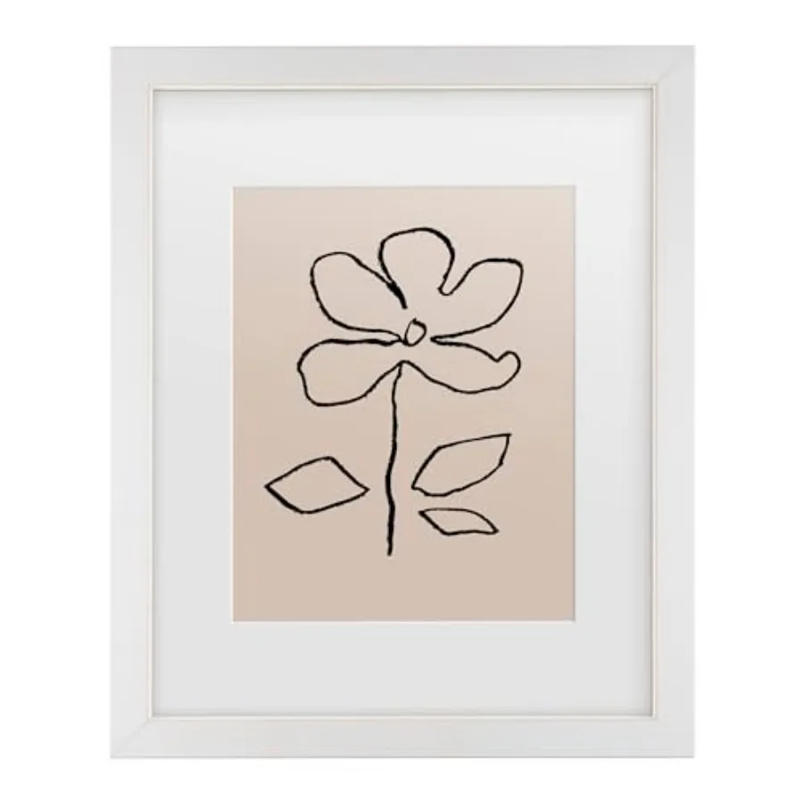 

Настенное искусство в рамке - Декор для стен Pictufy Studio «Oil Pastel Flower Black» с матовой рамкой