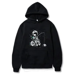 New Cartoon Astronaut Print Men Men Hoodies Casual Round Neck Tops Loose Harajuku Short Sleeves T Shirt Korean Style Clothes