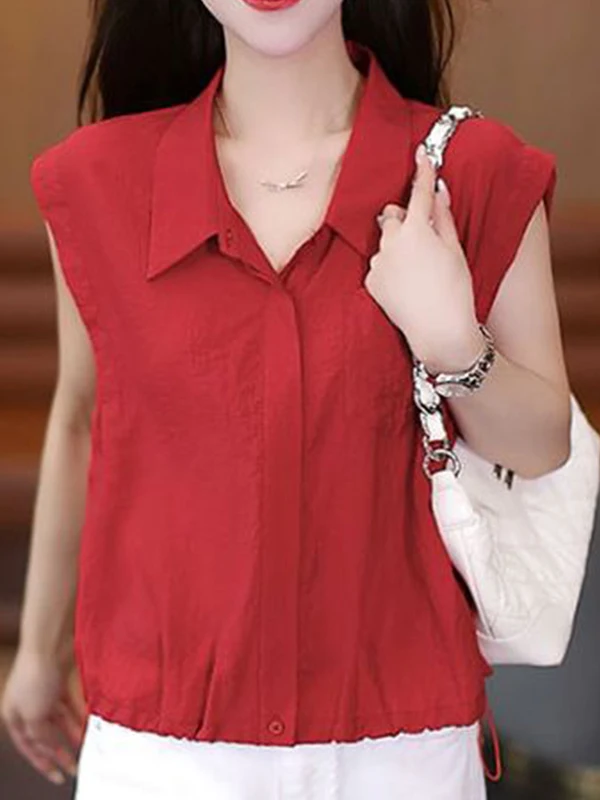 

plus Size Women's Sleeveless Shirt Loose Fit Short Style Summer New Casual Breathable Top Ladies' Premium Fashion Clothing