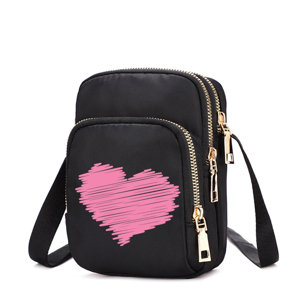 Love Bag for Men,Women Cell Phone Purse Crossbody Nylon Bag Shoulder Strap Handbag Female Teenagers Underarm Square Bag Gift