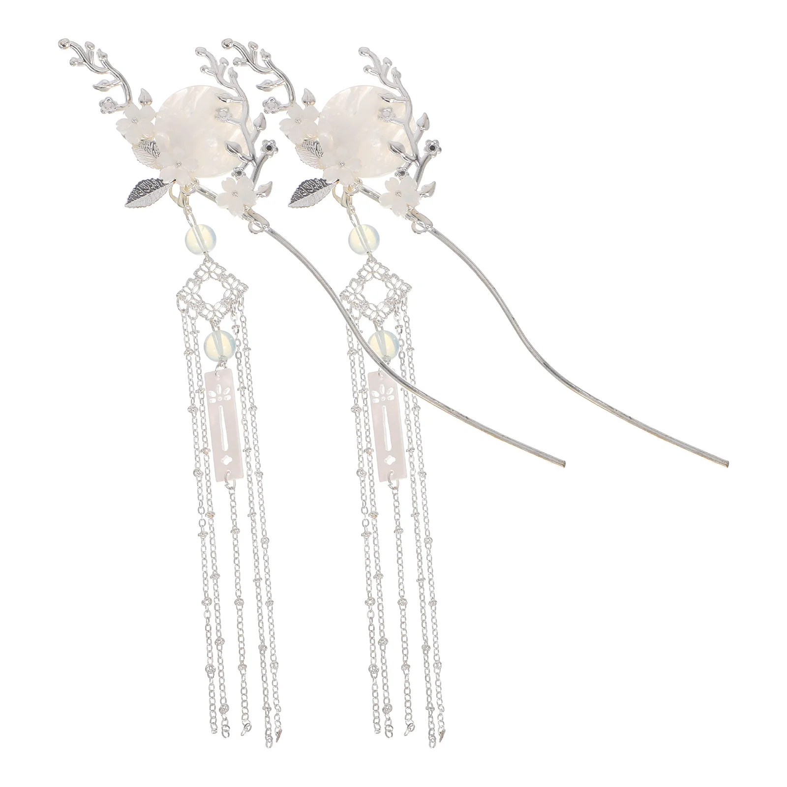 

2 шт., китайские заколки для волос в древнем стиле, ретро, лунный цветок, палочки для еды, кисточка, аксессуары для волос ханьфу, фестиваль, вечеринка