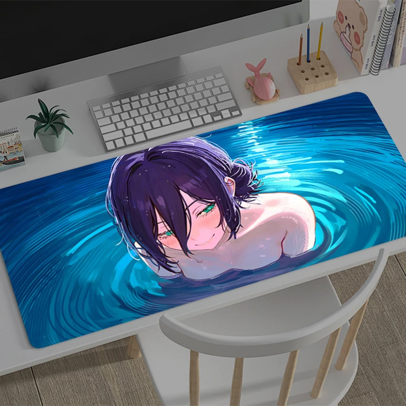 Mousepad Large Chainsaw Man Reze Gaming Keyboard Gamer Non-Slip Mouse Pad on The Desk Mat coaster PC carpet HD Anime Mouse Mats