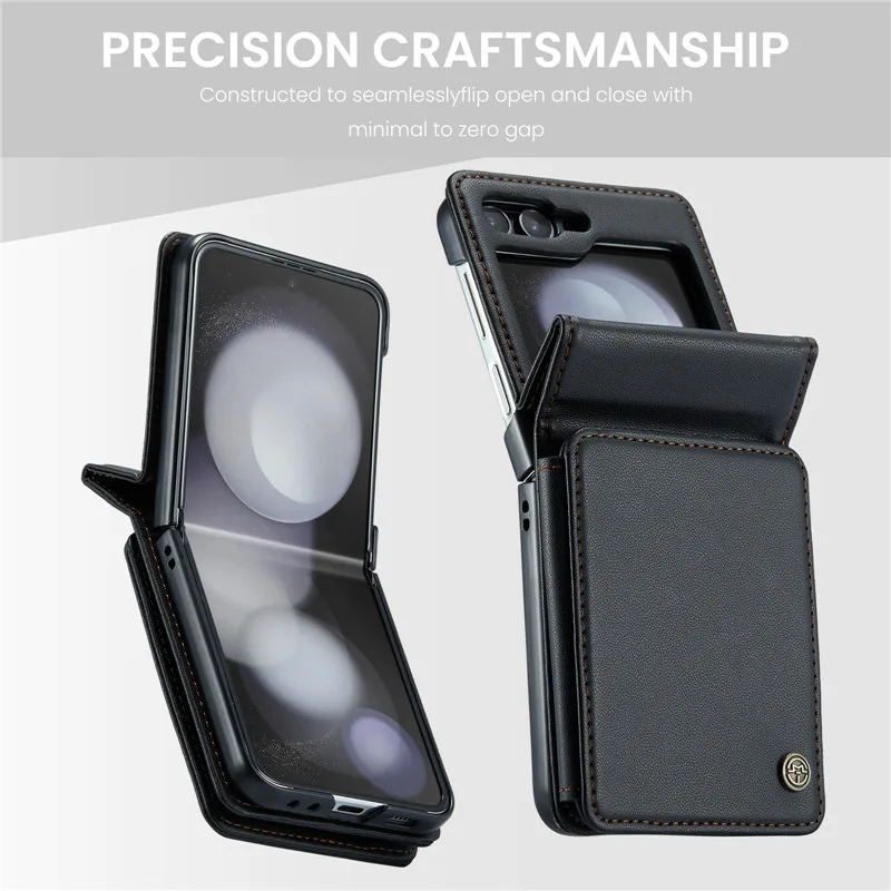 EUCAGR Luxury Magnetic Wallet PU Leather Case For Samsung Galaxy Z Flip 5 6 7 Card Solt Holder Pocket Cover For Galaxy Z Flip7 5
