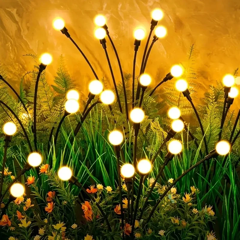 Solar Firefly Lights Outdoor Garden Pathways Lawn Garden Lighting Decoration for Halloween Christmas New Year Ramadan Decor