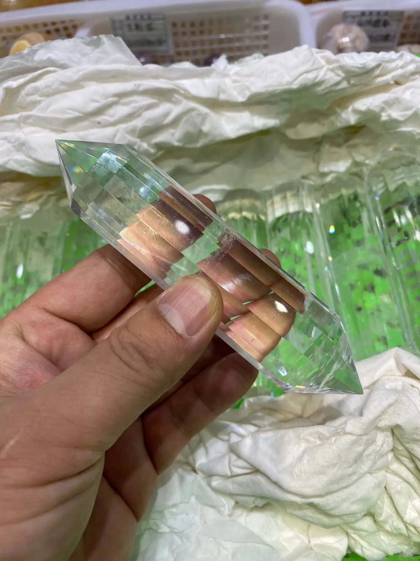 عصا كريستال كوارتز طبيعية شفافة مكونة من 12 جانبًا للشفاء مقاس 5 بوصات - 6 بوصات (127-152 مم) #6