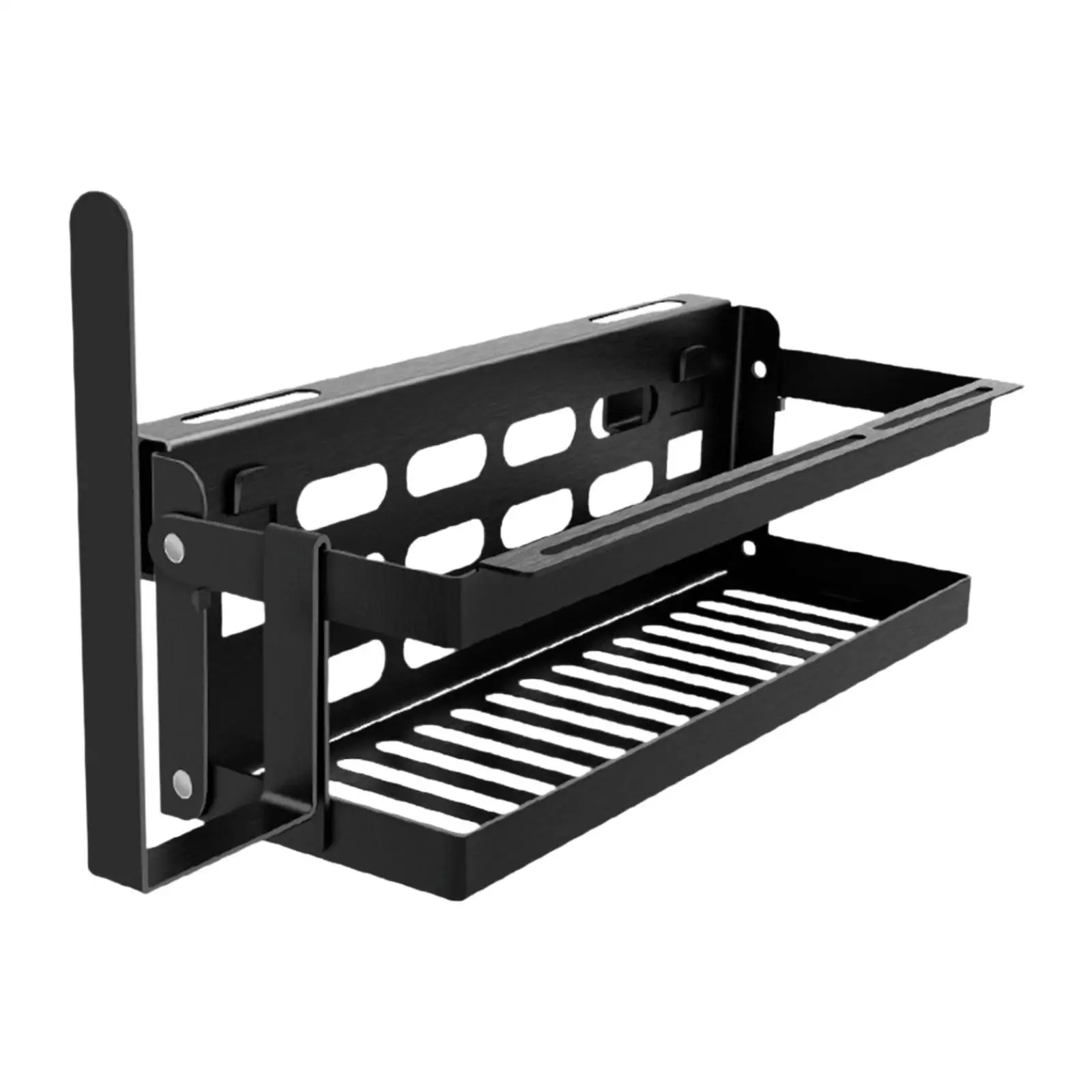 Griddle Spice Rack Tool Holder Space Saving Carbon Steel Outdoor Barbecue Wall Mounted Organizer BBQ Accessories Storage