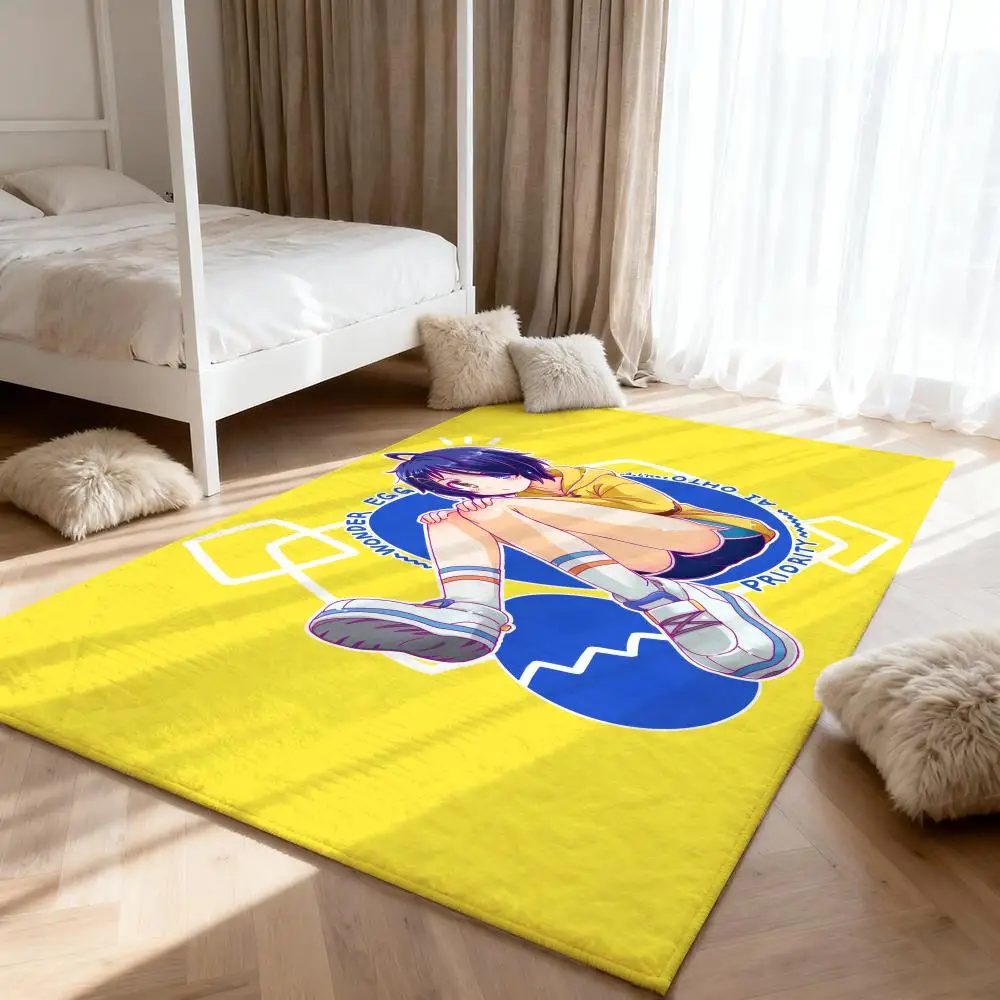 

girl Wonder E-Egg Prioritys Floor Mat Soft Thickened Absorbent Non-Slip Bedroom Living Room Door Mat Home Decor Flannel Rugs