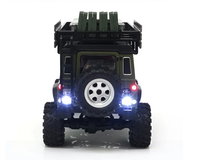 1: 28 simulazione telecomando modello auto lega arrampicata veicolo fuoristrada Defender luci anteriori e posteriori 4wd fuoristrada Mini modello