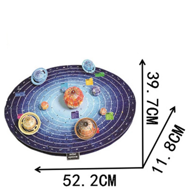 Ensemble de puzzle 3D du système solaire, jeu de société de la planète, puzzle de bricolage en papier, jouet d'apprentissage et d'éducation scientifique, cadeau d'anniversaire à partir de 6 ans, 146 pièces