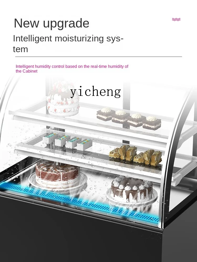 Cake Freezer Display Cabinet Glass Commercial Cooked Food Fresh Cabinet