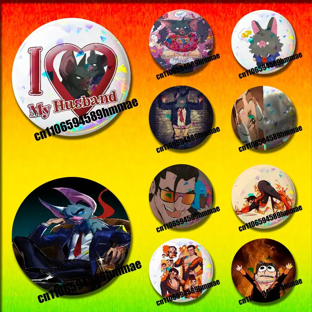 

Sonar Flambae D-Dispatch Round Pins Insignia Badge Case Backpack Ornament 44mm 32mm Brooch Button