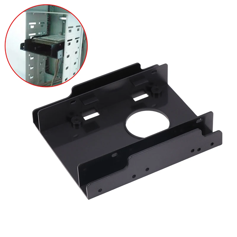 (.) 1 Set Hard Drive Internal Adapter Mounting Kit Bracket Dual Desktop SSD Mounting Bracket 2.5 To 3.5 Inch Hard Disk Bracket
