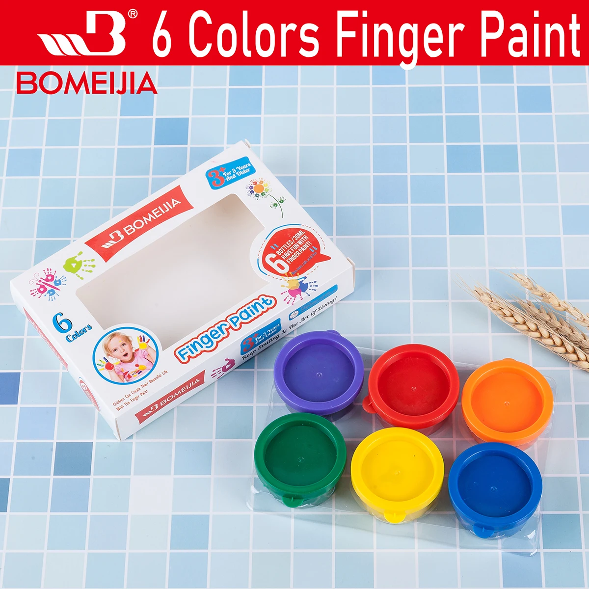 

Children Art Paint Set 6 Color Box DIY Graffiti Washable Kid Finger Paint