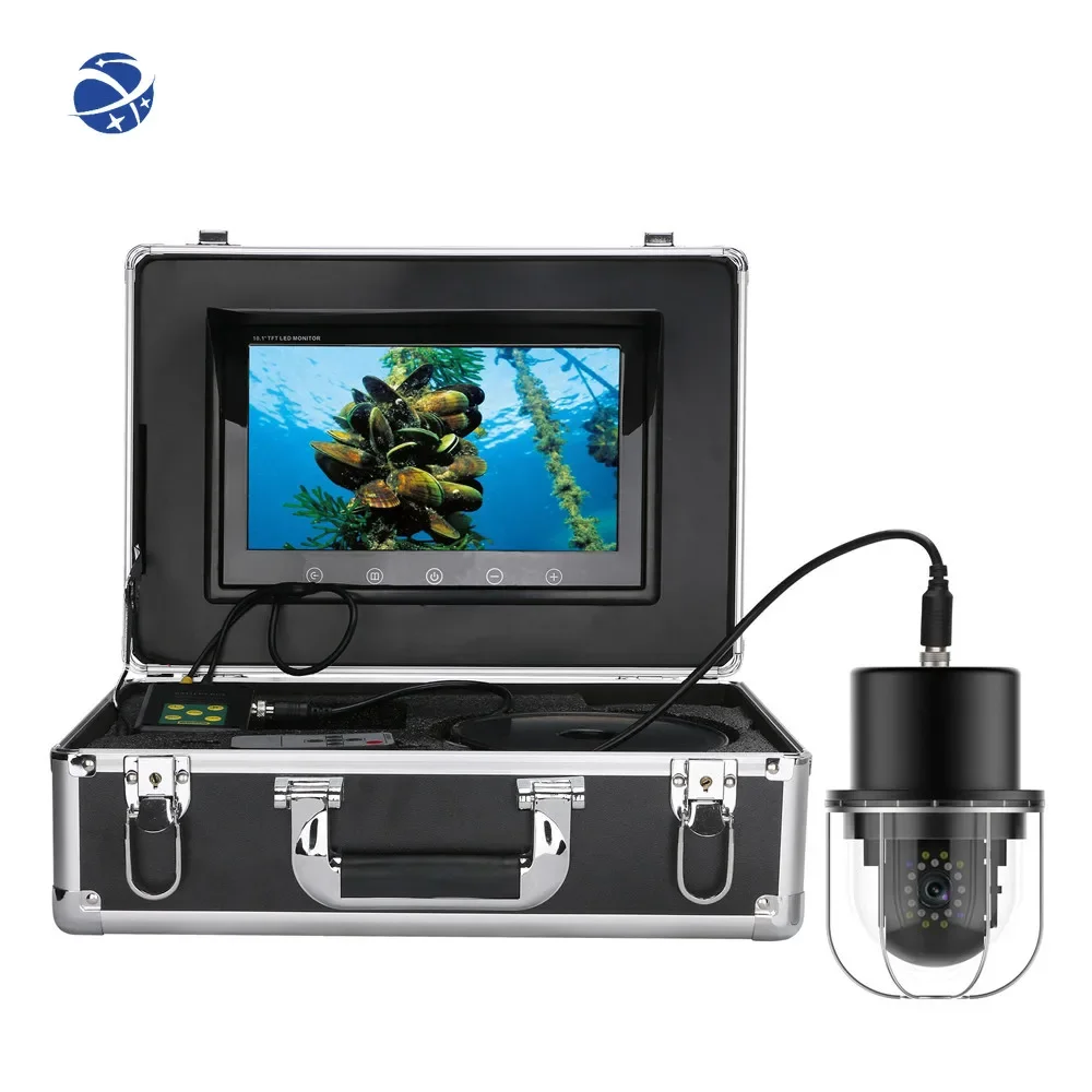 100M 360 Degree Rotating Dome Underwater Fishing Video Camera with battery display for river fishing