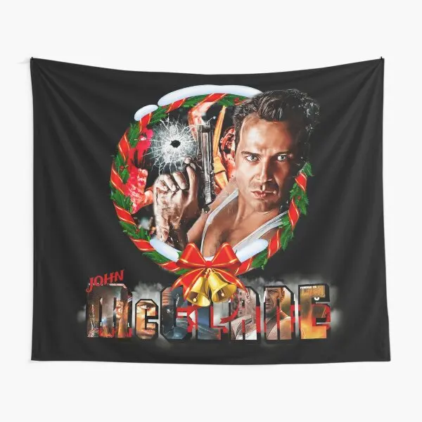 A John Mcclane Christmas  Tapestry Mat Decoration Bedroom Hanging Printed Towel Home Bedspread Decor Wall Living Yoga Travel