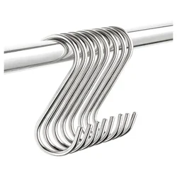 Multi Functional S-shaped Hook Strong Metal Hooks for Wardrobe Behind Door Sturdy Storage Hooking for Household Kitchen Bathroom