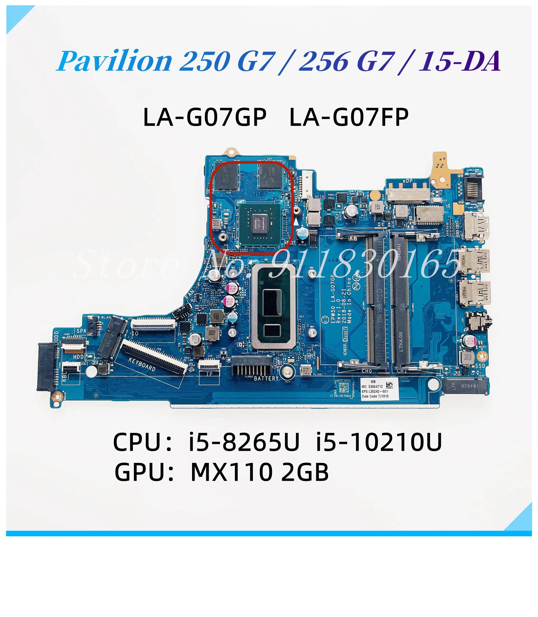 PAO7新品 EPW50 LA-G07GP LA-G07FP HP Pavilion 250 G7 256 G7 15-DA ノート