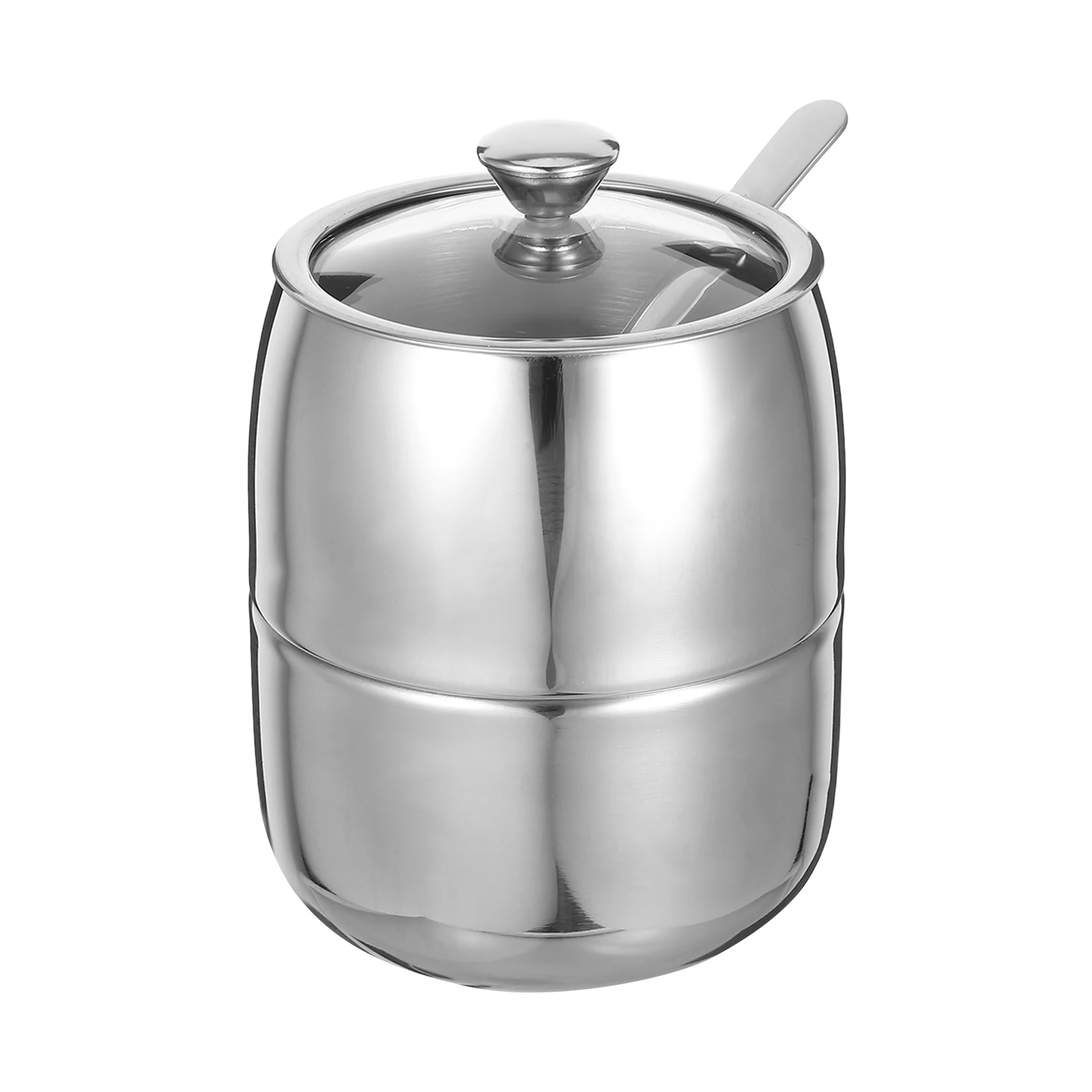 

Stainless Steel Seasoning Jar with Lid Spoon for Kitchen Pepper Salt Container Practical Bottles Spice Box Set