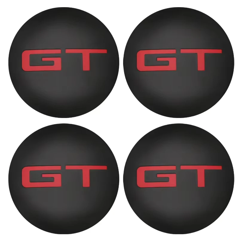 4Pcs Car GT Emblem Hub Center Cover Wheel Sticker for Ford Mustang Mercedes Benz Volkswagen golf BMW audi Tesla FIAT KIA Volvo