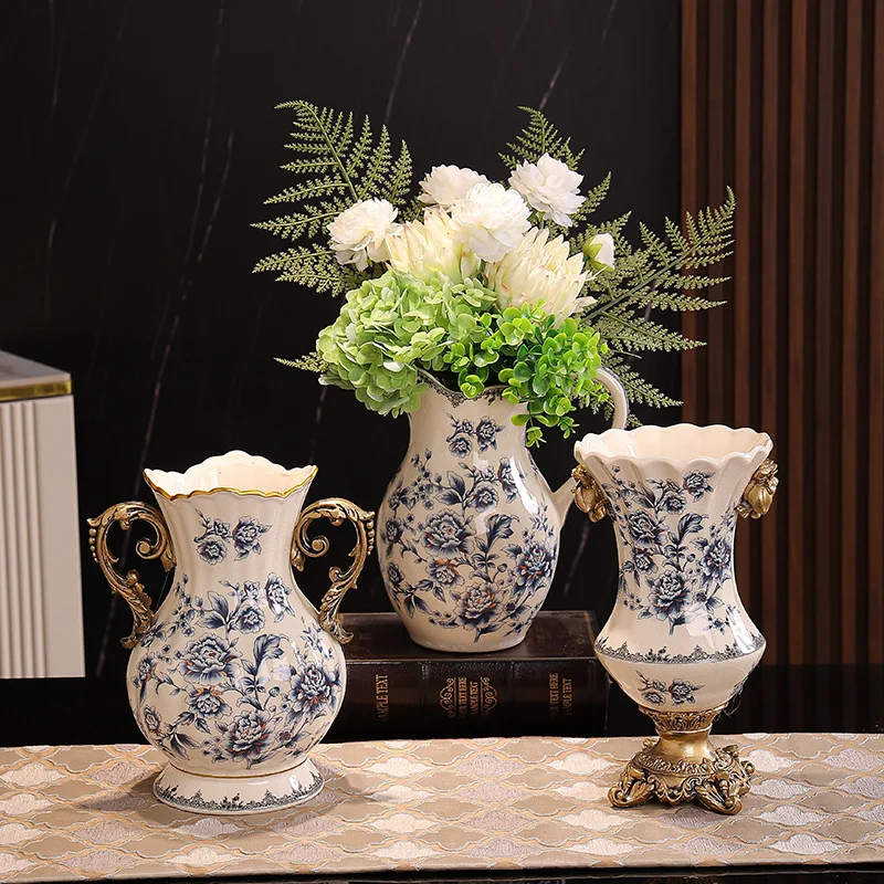 DSA retro high-end vase light luxury hydroponic flower arranger living room desktop dining table high-end art ornament