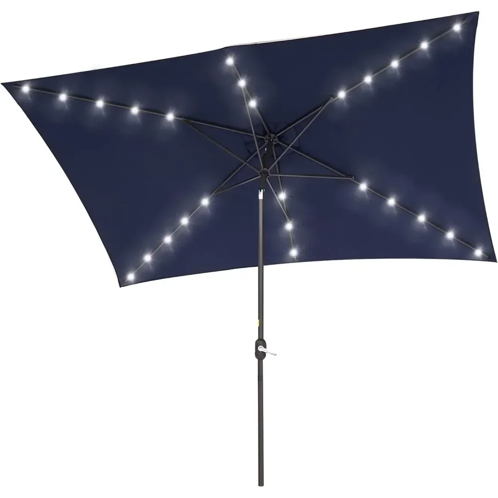 

10x6.5FT Solar LED Patio ,Yard Umbrella,Outdoor Market Umbrella