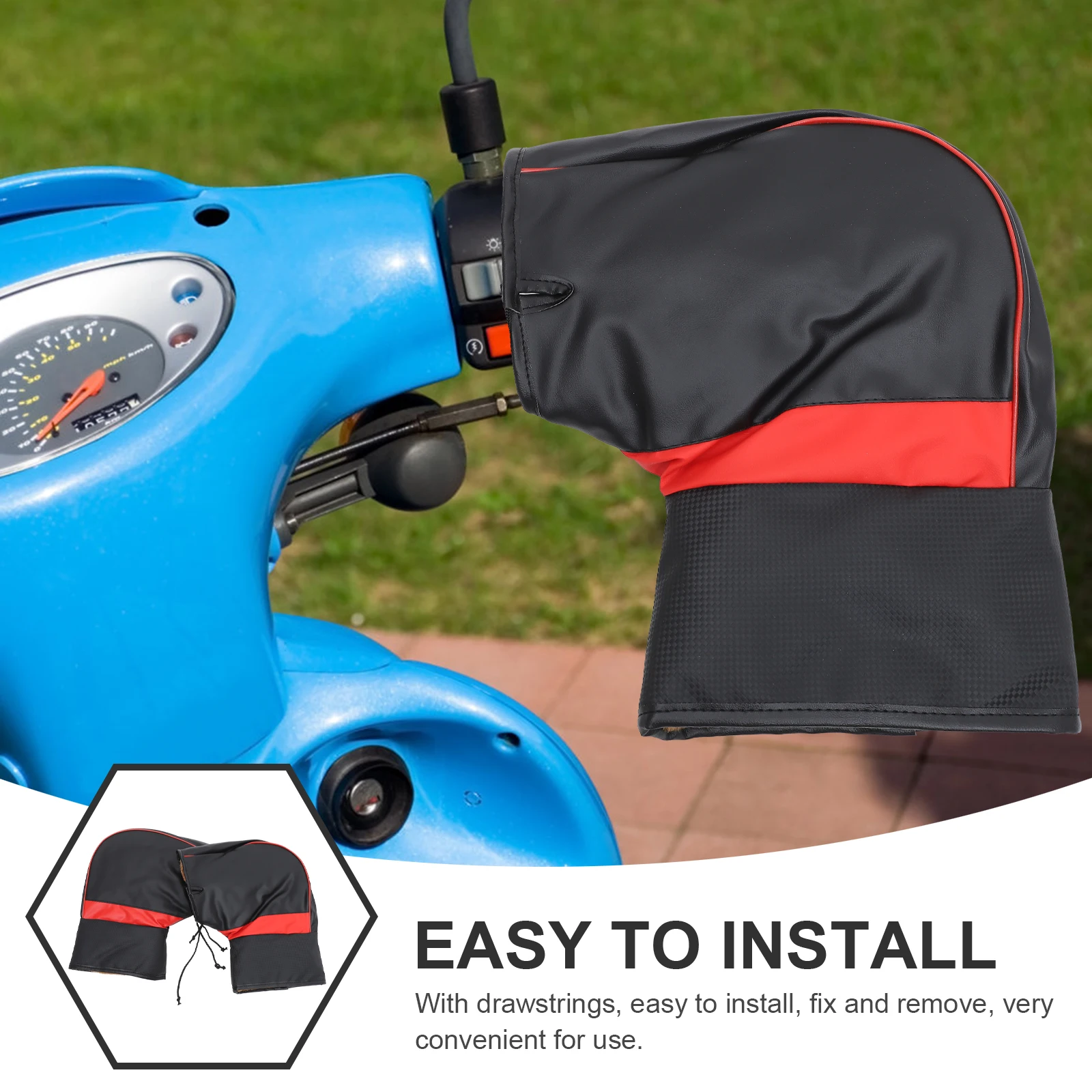 

1 Pair Universal Winter Warm Motorcycle Handlebar Gloves Rainproof Windproof Waterproof Anti-Cold Easy Install Removable