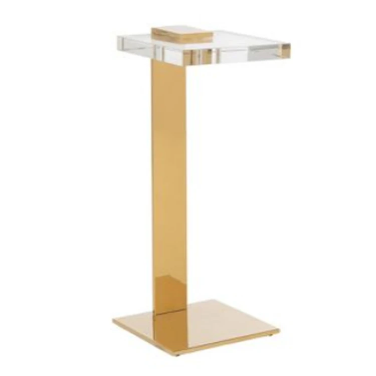 

Transparent Acrylic Coffee Table with Metal Frame Home Office Wedding Furniture Clear Table with Chairs Set