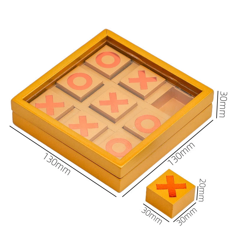 Unique Gift XOXO Board Game Wooden Tic Tac Toe Brain Teaser 3D Strategy Puzzles For Adults And Kids Family Fun Party favors