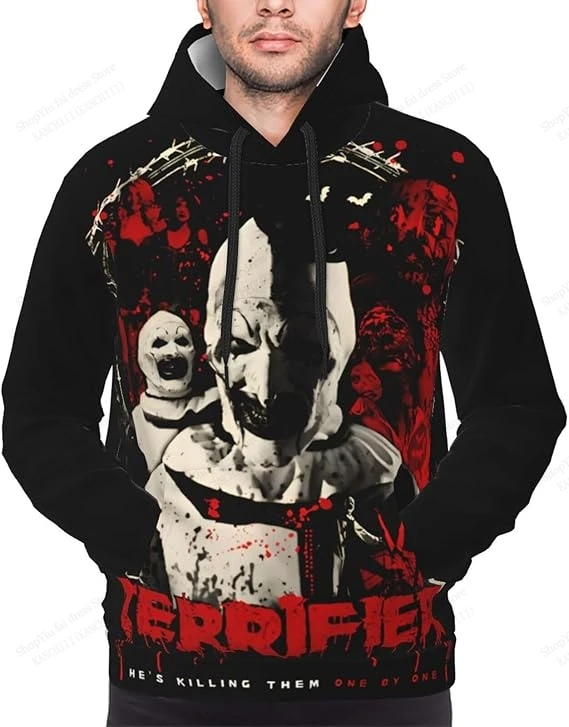 Sudaderas con capucha con estampado 3d de película de terror Terrifier para hombre y mujer, Sudadera con capucha de gran tamaño a la moda, abrigo para mujer, ropa para hombre nueva