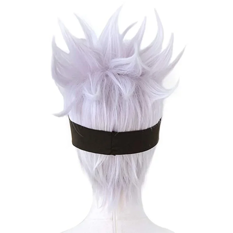 Anime Jujutsu Kaisen Satoru Gojo Wig Cosplay Include Patch High Quality Halloween Party Wigs