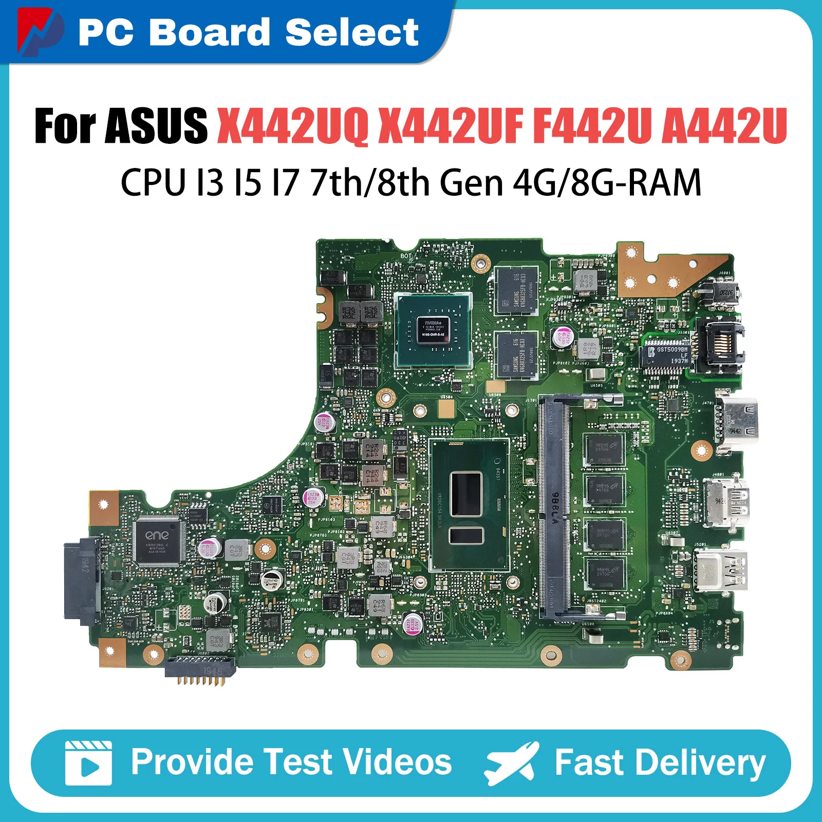 

X442UQ Mainboard For ASUS X442UF F442U A442U X442U A480U R419U X442UN X442UQR X442URR X442UR X442UF CPU I3 7th 8th 4G 8G