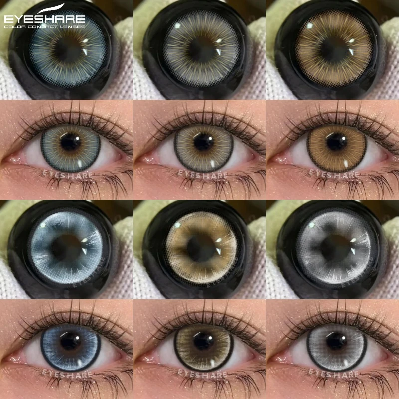 EYESHARE 1 Paar farbige Kontaktlinsen für Augen, natürliche braune Linsen, Schönheit, Mode, blaue Linsen, graue Augenkontaktlinsen, jährlich, Einweg