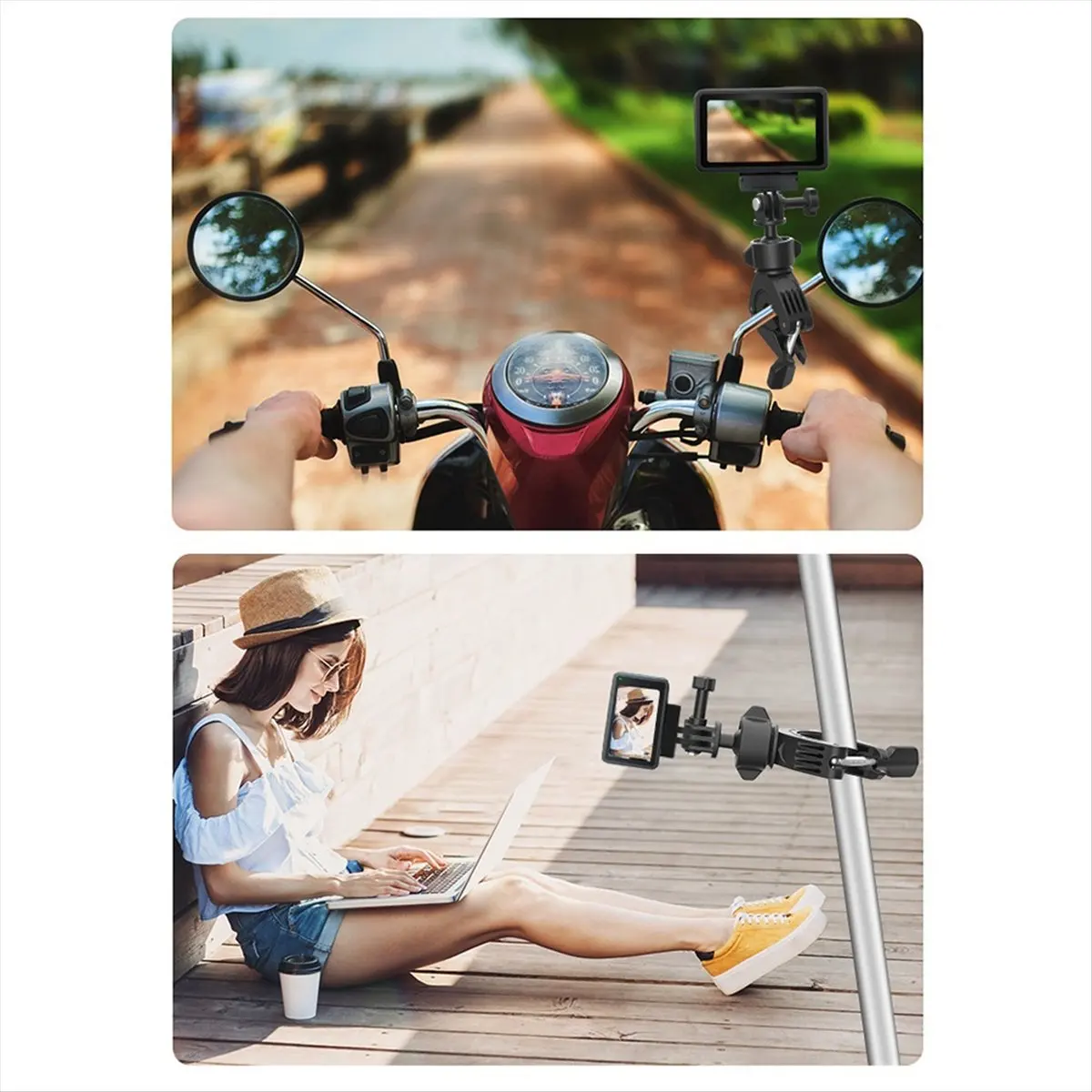 

AB31 Motorcycle Handlebar Mount Aluminum Holder Bike Bracket for Insta360 X5 for DJI Action 5pro Camera Accessories