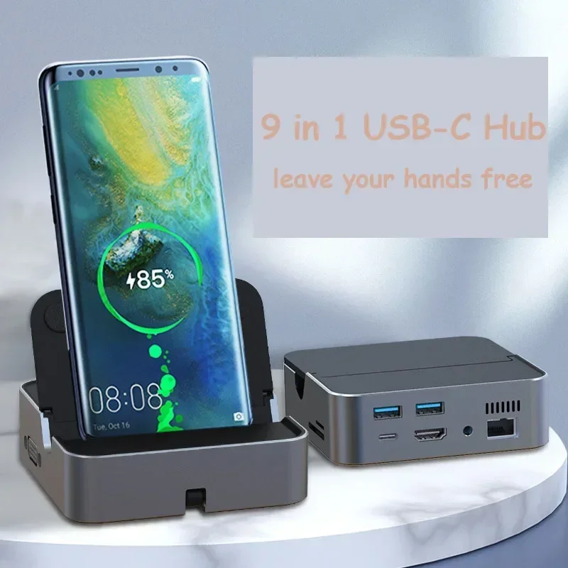 HUB 9 in 1 tipo C Docking station USB C compatibile HDMI Adattatore HUB per laptop per smartphone per MacBook Pro/MacBook Air/Dell/HP/Lenovo