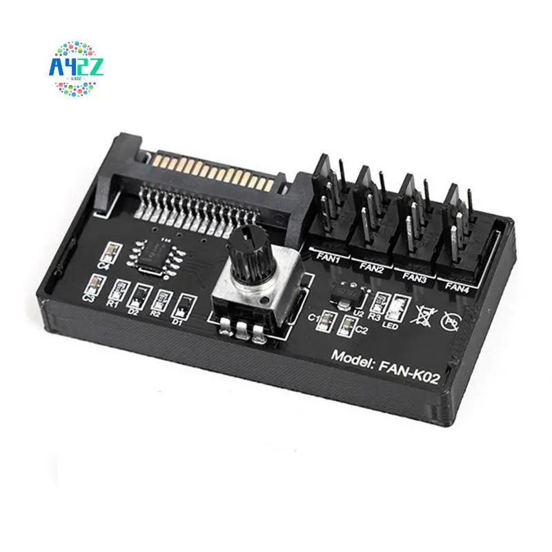 

A42Z-PWM Fan Speed Controller High Power Sata DC Power 4Pin Fan Governor NAS Server Fan Speed Control 4-Way PWM Fan Governor