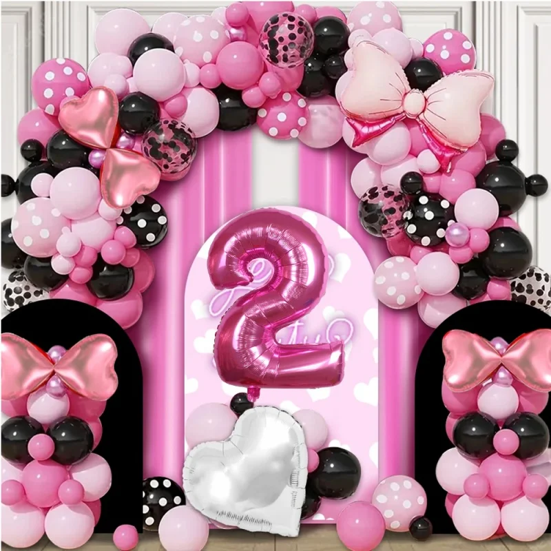 

Love Balloon Birthday Party 32-inch Digital Balloon Party Birthday Theme Pink and Black Latex Balloon Decoration Props